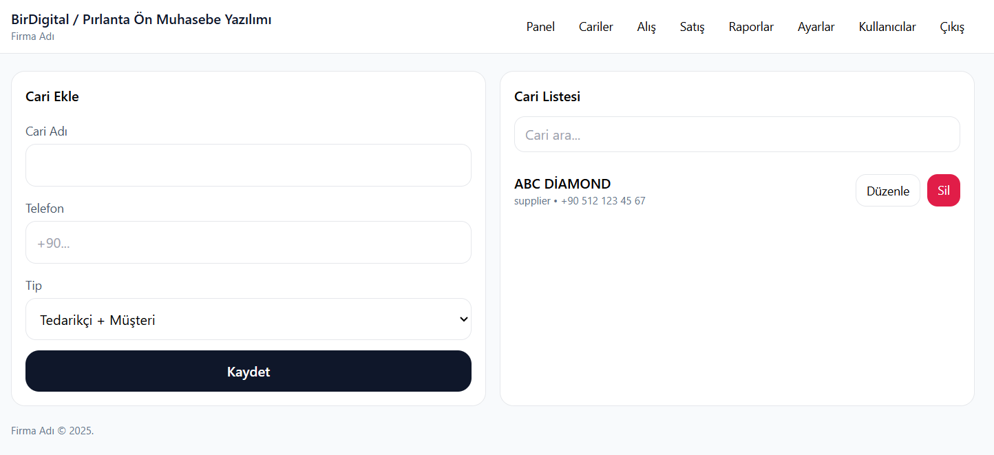 Pırlanta Alım-Satım Otomasyonu